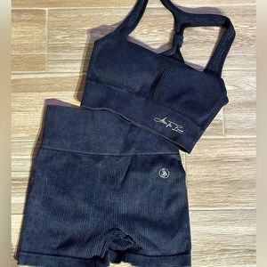 Allure The Brand Athletic Ribbed Shorts and Bra set.
